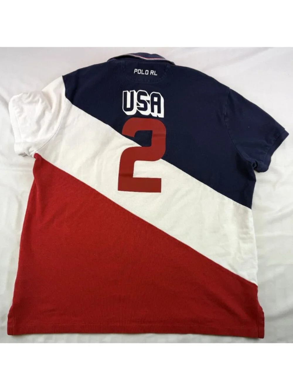 Polo Ralph Lauren USA Polo Shirt Mens XL Red White Blue